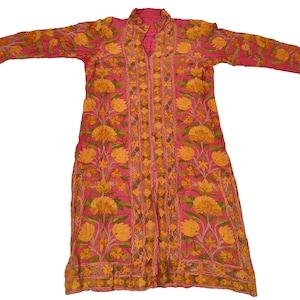 Kashmiri dress, Kashmiri Kalamkari very soft and comfortable long Tunic for Women party casual wear, Kashmiri Kurta Floral Embroidered dress