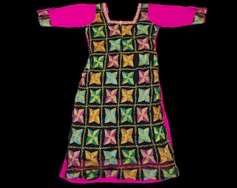 vintage dress fully work embroidery phulkari bagh style dress handmade kurta, Embroidered kurti-Gujarati hand embroidery Indian kutch work