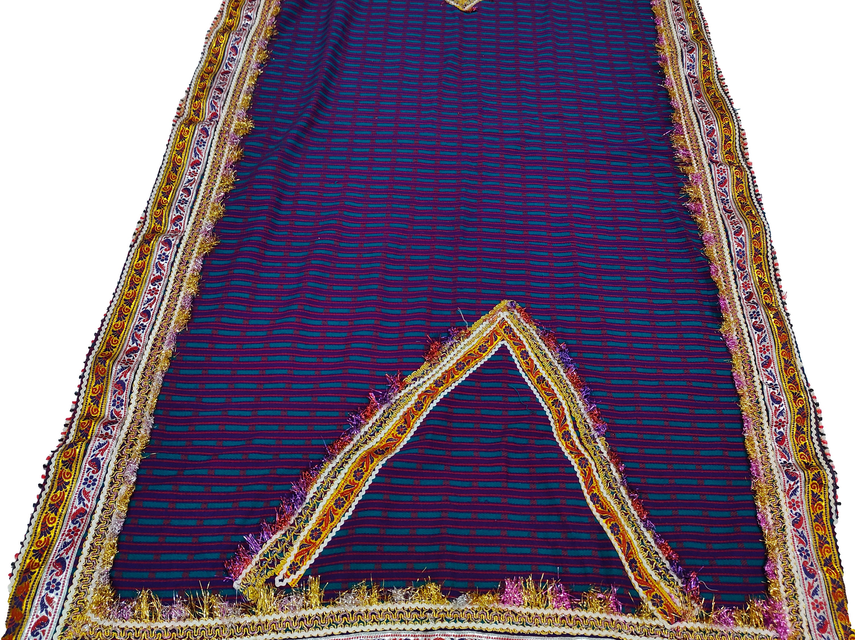 Banjara Stole Shawl Dhabli, Vintage Kuchi Rabari Wool Bharwad