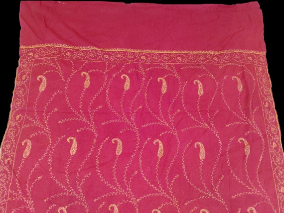 woolen Vintage Pashmina Kashmiri Scarf embroidery… - image 6