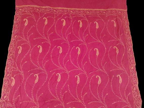 woolen Vintage Pashmina Kashmiri Scarf embroidery… - image 5