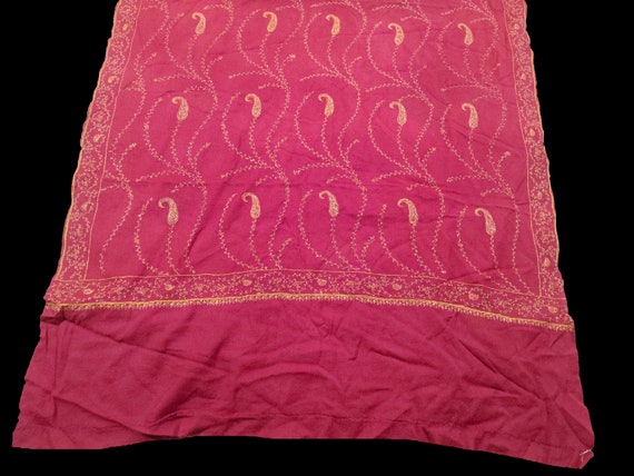 woolen Vintage Pashmina Kashmiri Scarf embroidery… - image 3