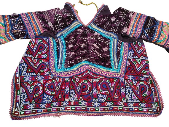 Banjara Indian gypsy choli old top embroidery fro… - image 2