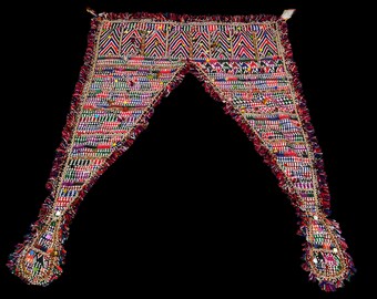 Tapiz de pared Banjara con bordado Rabari, toran étnico Kutchi multicolor de gran tamaño, tapiz Banjara boho vintage para colgar en la pared, tapiz toran