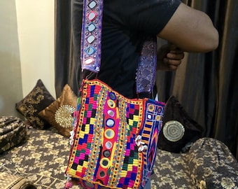 Banjara bag Lambani Gala Antique bag , patchwork Real Mirror Work Handbag , boho karnataka embroidery banjara tribal Antique shoulder bag