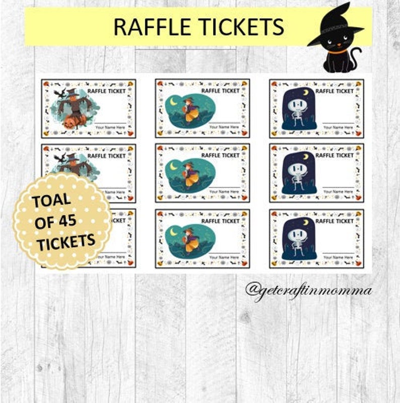 Halloween Raffle Tickets Party Printable Party Supplies | Etsy