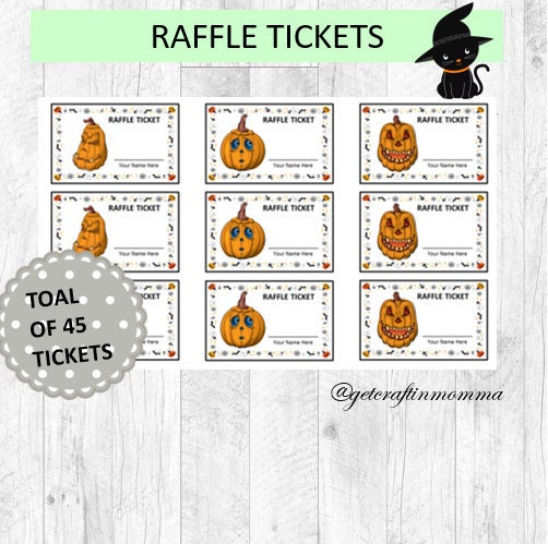Halloween Raffle Tickets Party Printable Party Supplies | Etsy