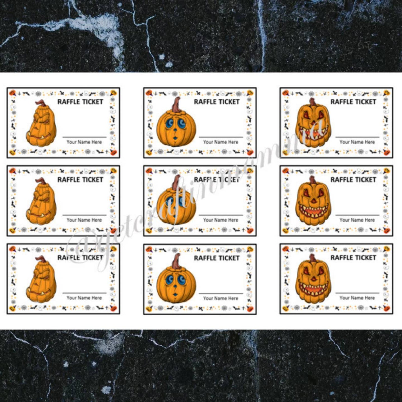 Halloween Raffle Tickets Party Printable Party Supplies | Etsy