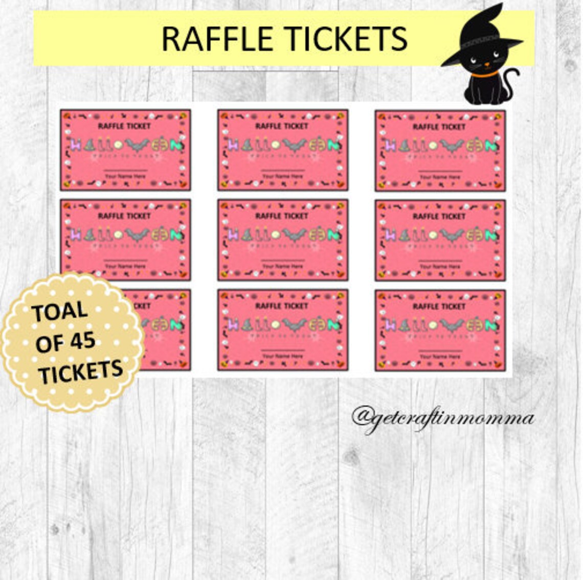Halloween Raffle Tickets Party Printable Party Supplies | Etsy