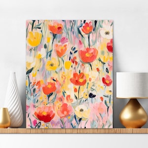 Paint By Numbers Kit For Adults Wildflower Fields Abstract Painting Kit Nature Wall Art Gift for Crafters Christmas Gift Set 282