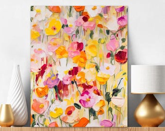 Paint By Numbers For Adults Abstract Wildflower Meadow Painting Kit Nature Wall Art Gift for Crafters Christmas Gift Set 284
