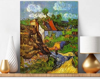 Paint By Numbers Kit Adult Houses in Auvers By Van Gogh Diy Acrylic Painting Kit Cottagecore Aesthetics 67