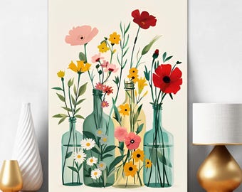 Paint By Numbers Kit Adult Wildflowers in Jars Acrylic Painting Crafters Home Decor 248