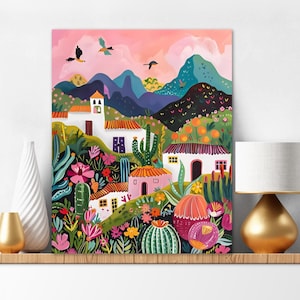 Kit schilderen op nummer voor volwassenen Roze wilde bloemen en bergen landschapsschilderkunst Kit cadeau voor meisjes Cadeau voor vrouwen Crafter cadeau bloemen 115