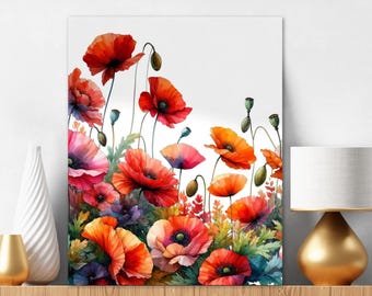 Painting by Numbers Kit for Adults Poppy Meadows Red Flower Acrylic Painting by Numbers Floral Kit Diy Birthday Gift Christmas Set 330