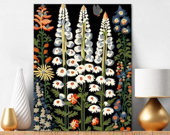 Paint By Numbers Kit For Adults Wild Flowerful Simple Acrylic Flowers Folksy Modern Art Painting Kit Wall Art Bright Colors Gift 225