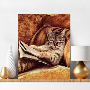 Paint By Numbers for Adults Cute Cat With Glasses Diy Painting Kit Birthday Gift for Cat Lovers Xmas Gift Mindfuness Activity 18