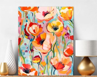 Paint By Numbers Kit For Adults Wildflower Poppies Landscape Painting Kit Nature Wall Art Gift for Crafters Christmas 281