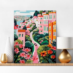 Kit de peinture à numéros pour adultes Kit de peinture de paysage de la ville de Monaco Cadeau d&#39;art de la ville Ensemble de peinture acrylique de voyage Cadeau de Noël 256