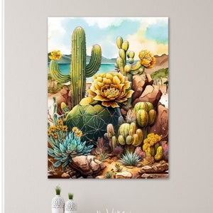 Kit per dipingere con i numeri per adulti, cactus selvatici del deserto, dipingere con i numeri, attività di consapevolezza fai da te, piante della natura, pittura acrilica 144