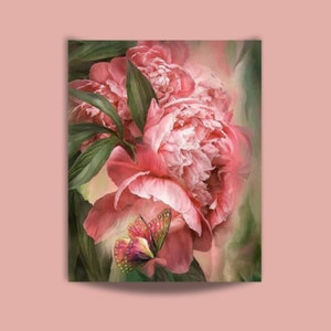 Kit de pintura por números para adultos, peonías rosas y flores de mariposa, acrílico sobre lienzo, arte de pared moderno, regalos, manualidades de bricolaje, actividad 186