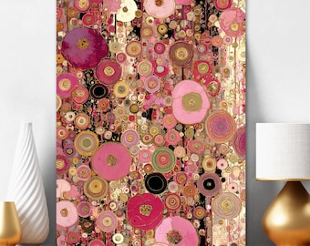Diamond Painting Kit Klimt Style Pink Floral Relaxing Art Set 2498