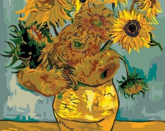 Cottagecore Style Sunflowers Paint By Numbers Kit Adult by Vincent Van Gogh, Painting Kit - 47