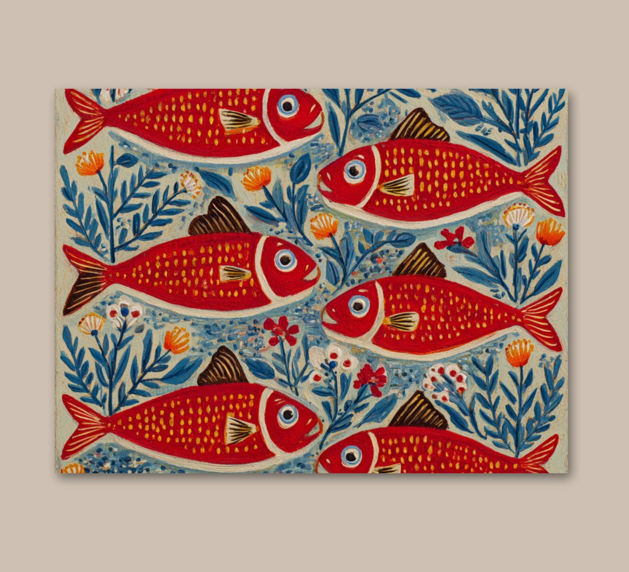 Red Fish Mosaic Art - Etsy