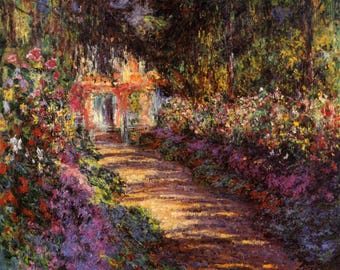 Paint By Numbers Kit For Adults A Pathway in Monet's Garden in Giverny Monet Painting Kit Diy Gift For Friend Gift for Mom 68