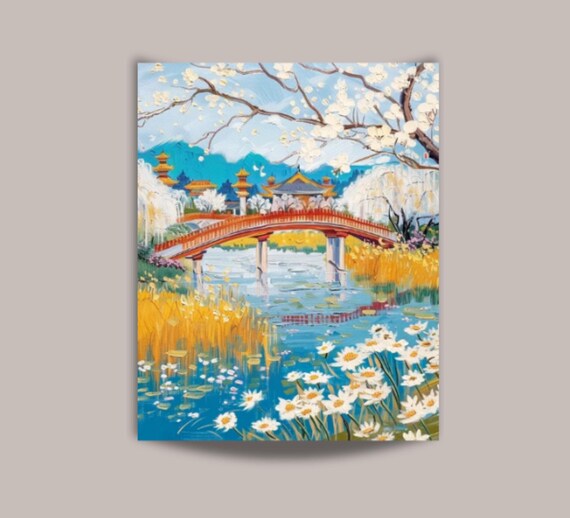 Paesaggio Giapponese Con Il Monte Fuji E Il Ciliegio Sakura Nell Illustrazione Blossom Ai Tradizionale 264720258