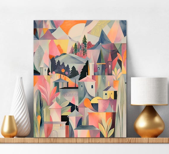 Paint By Numbers Kit For Adults Pastel City Painting Kit Abstract City Christmas Gift Birthday Gift Acrylic Paint Set for Mom 308