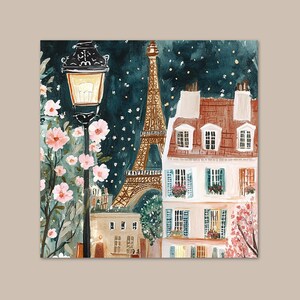Paint By Numbers Kit for Adults Paris Street At Night Painting Kit Paris City Art Acrylic Paint Eiffel Tower Bohemian Wall Art Christmas 429