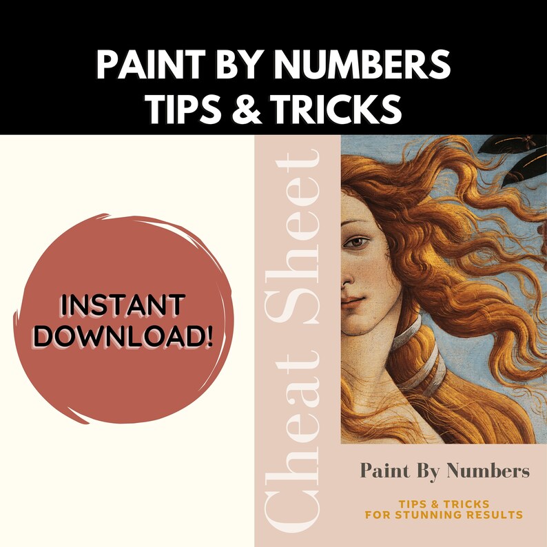 Paint by Numbers Tips and Tricks, Cheat Sheet, Instant Download PDF