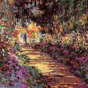 Paint By Numbers Kit For Adults, A Pathway in Monet's Garden in Giverny By Monet Painting Kit - 68