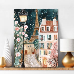 Paint By Numbers For Adults Paris Street At Night Painting Kit Paris City Art Acrylic Paint Eiffel Tower Bohemian Wall Art 429