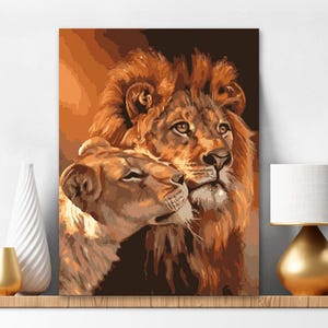 Pintura Por Numeros Para Niños Kit Pintura Por Números León - Lienzo 40x50 Cm Para Adultos Y Principiantes Pintura Acrílica Para Principiantes