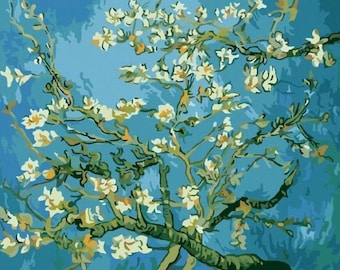 Van Gogh Paint By Numbers Kit For Adults Almond Blossom Painting Kit Indoor Activitity Mindfulness Relaxing Craft Gift 54