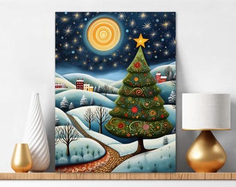 Diamond Painting Kit  Christmas Tree Winter Starry Night DIY Easy Painting Kit Wall Art Gift for Crafters Christmas Gift 333