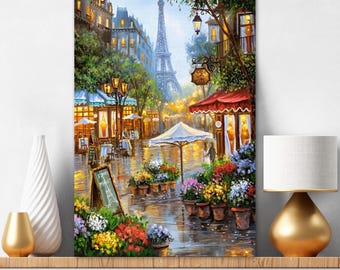 Kit de pintura por números para adultos, Paris, França, Torre Eiffel, conjunto de pintura faça você mesmo, presente para amantes da arte, arte de parede com paisagem urbana, presente de Natal, 80