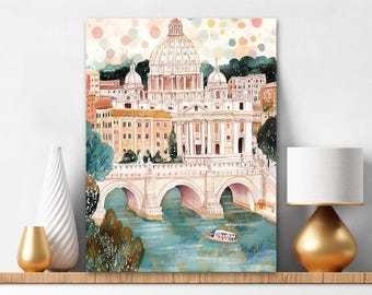 Paint By Numbers Kit For Adults Florence River Bridge DIY Acrylic Painting Set Italian City Wall Art Watercolor Style Gift for Travelers 411
