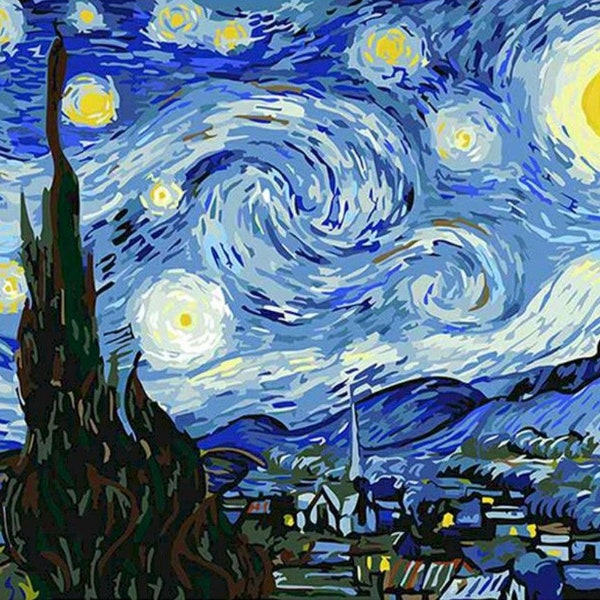 Painting by Numbers Kit for Adults Van Gogh's Starry Night Etsy Australia