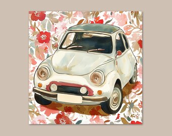 Paint By Numbers Kit For Adults Classic Italian Car DIY Acrylic Painting Set Flower Background City Wall Art Watercolor Style Gift 422