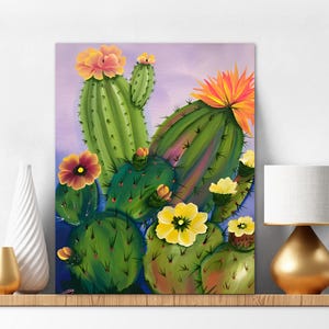Kit per dipingere con i numeri per adulti Cactus Dipingi con i numeri Fai da te Attività di consapevolezza Piante succulente Fiori Set di colori Regalo per adulti 97