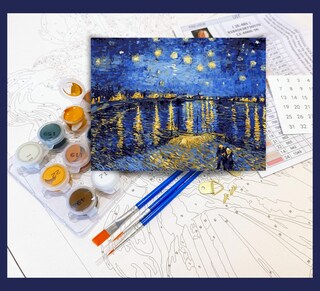 Wowdecor – Kit Pittura A Numeri Van Gogh (Notte Stellata Sul Rodano) 40x50 Cm