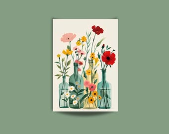 Paint By Numbers Kit Adult Wildflowers in Jars Acrylic Painting Crafters Home Decor 248