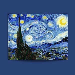 Paint By Numbers for Adults The Starry Night By Van Gogh Blue Painting Kit Diy Acrylic Set Christmas Gift Wall Art 46