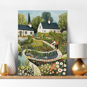 Paint By Numbers For Adults, Watering The House Garden, Easy Painting Kit Gardening Apron Girl, Cute Gift for Christmas Mom 342