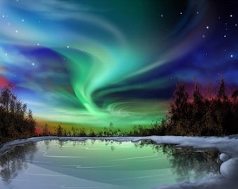 Paint By Numbers Kit Adult Northern Lights Diy Painting Kit Aurora Borealis Sky Colors Gift for Friends Christmas Gift 77