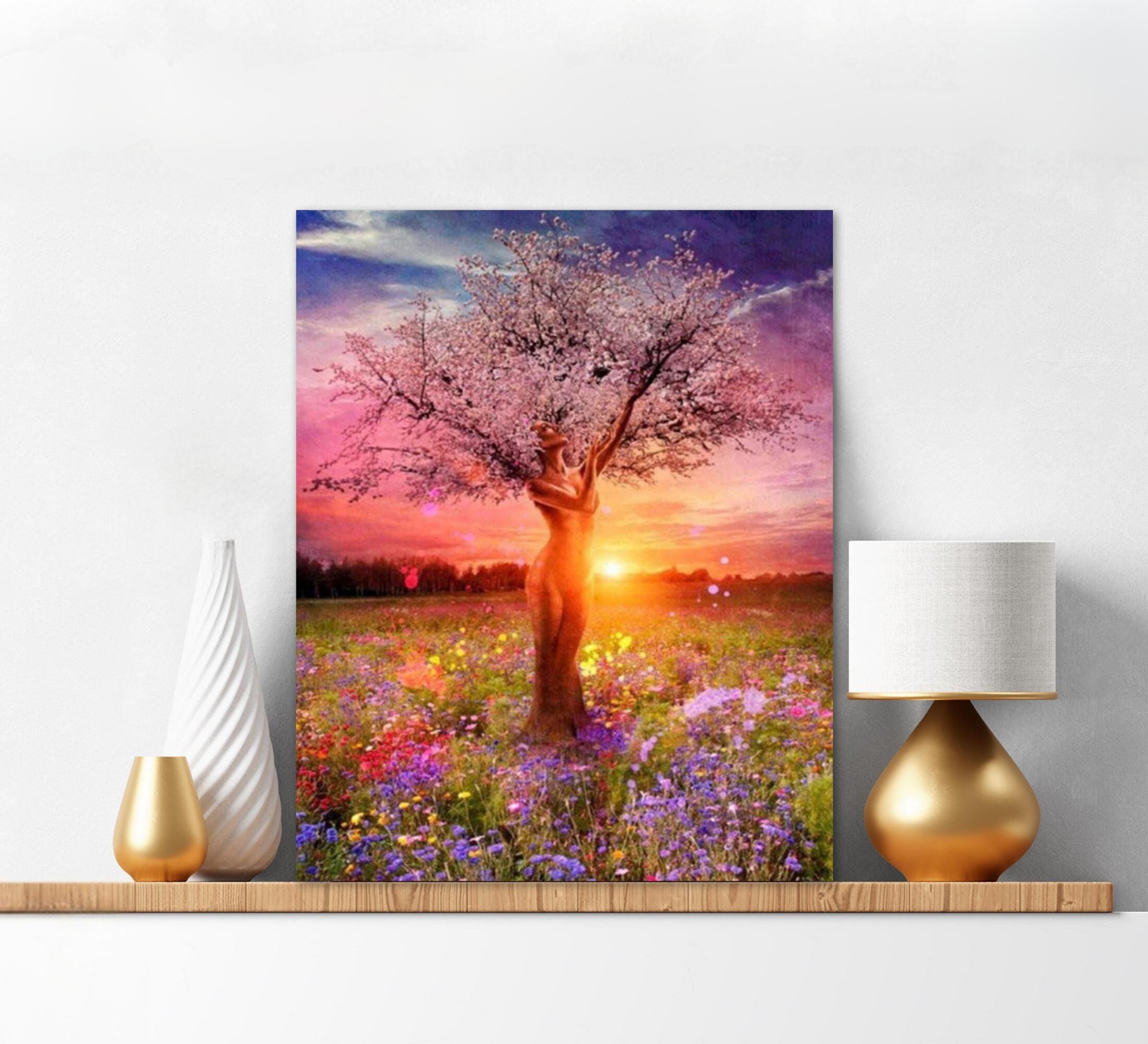 Malen Nach Zahlen Für Erwachsene – „Baum Und Fluss“, 40,6 X 50,8 Cm, Anti-Stress-Set