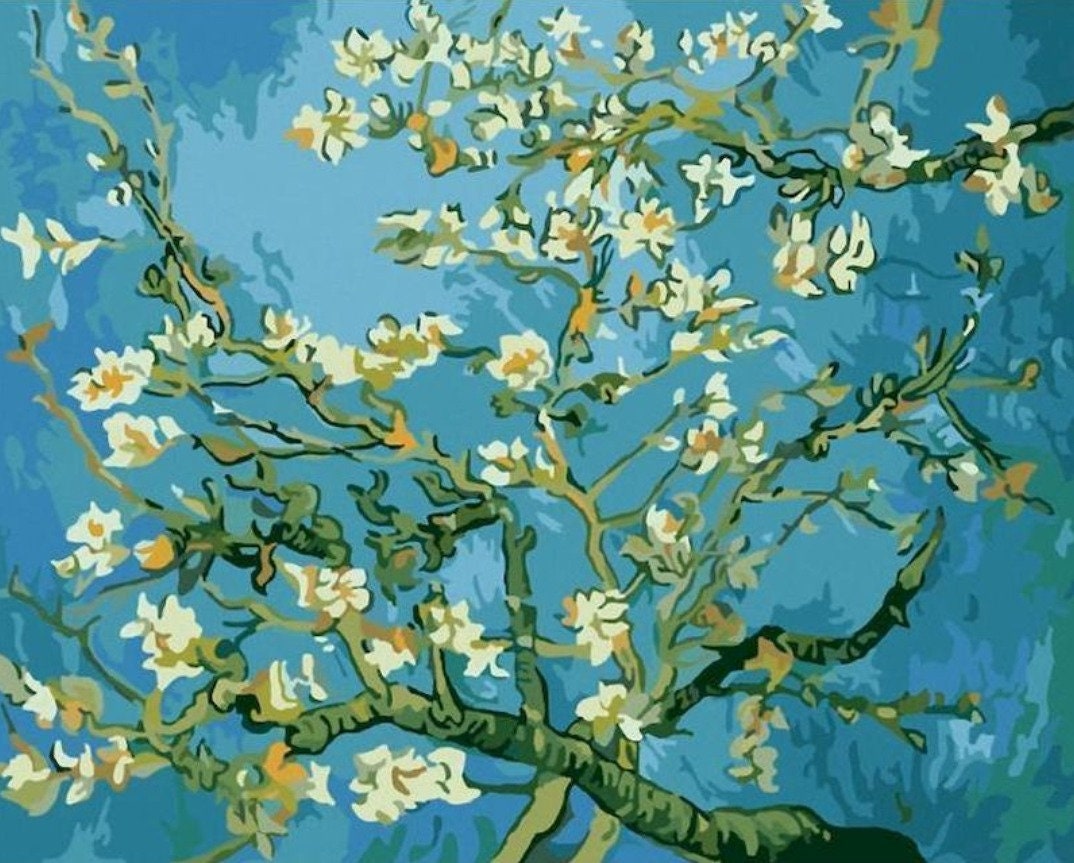 Schilderen op nummer Amandelbloesem van Vincent van Gogh Schilderset 54 Etsy Nederland